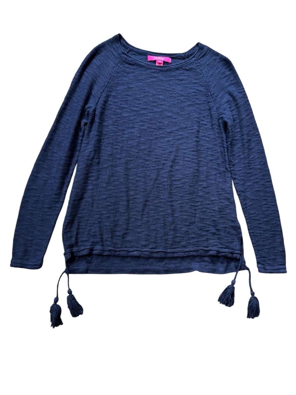 Lilly Pulitzer Jody Cotton Slub Knit Tassel Sweater size S